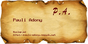 Pauli Adony névjegykártya
